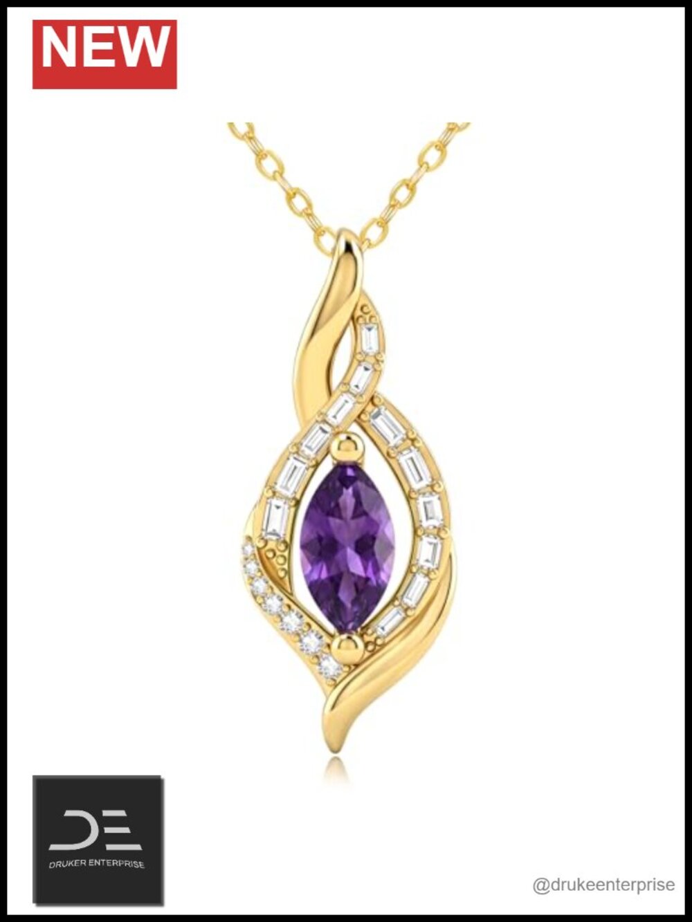 14K Gold Plated Infinity Birthstone Necklace for Women Pendant